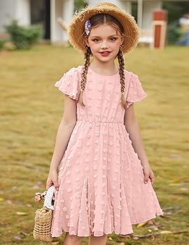 Amazon.com: Arshiner Girls Trendy Dress Swiss Dot Ruffle